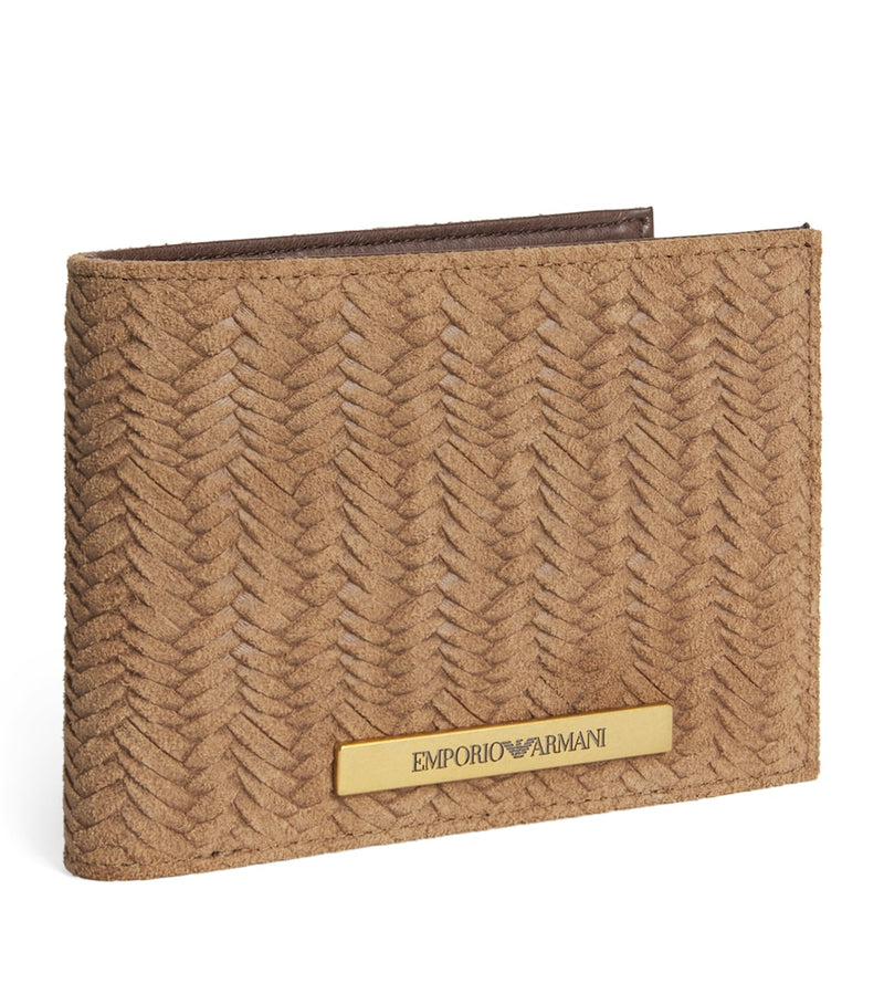 Emporio Armani suede embossed bifold wallet, UK version