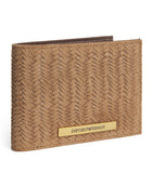 Emporio Armani suede embossed bifold wallet, UK version