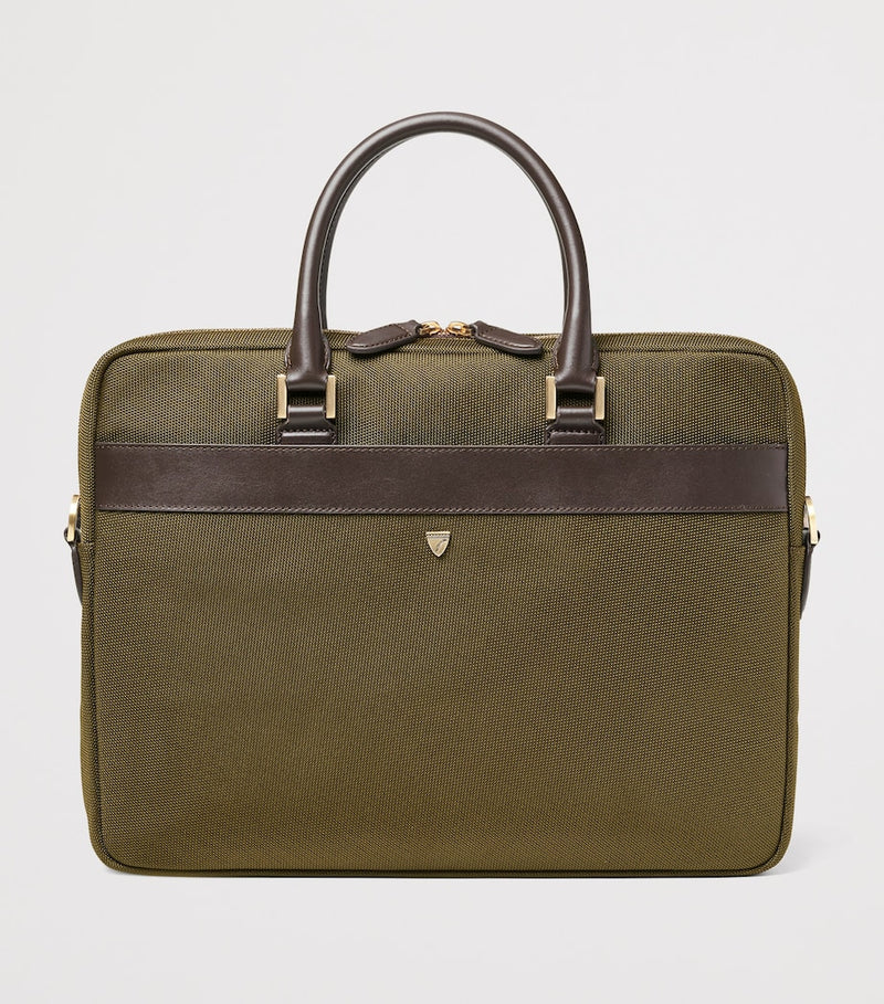 Aspinal of London nylon slim briefcase for laptop, UK version