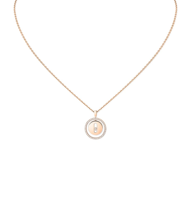 Messika Lucky Move rose gold diamond necklace 0.18ct, UK version