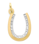 Harrods Jade Trau Yellow Gold and Diamond Horseshoe Charm- Buy online at McGrocer