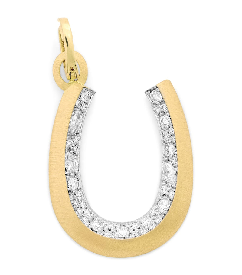 Jade Trau 18kt gold diamond horseshoe charm - British product