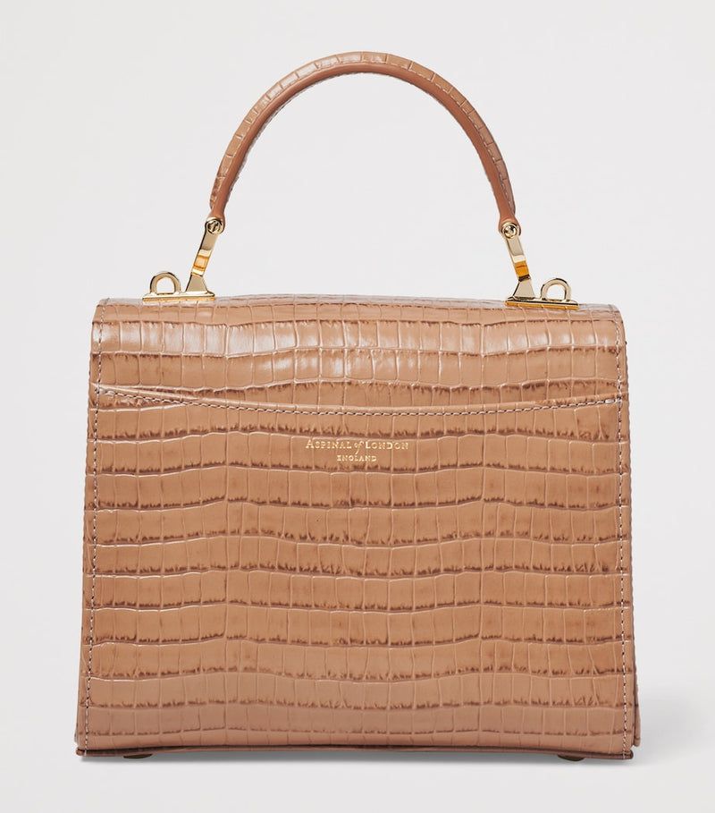 Aspinal of London midi Mayfair top-handle bag in glossy leather - British product