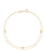 Harrods Astrid & Miyu Gold and Topaz Heart Charm Double Chain Bracelet- Buy online at McGrocer