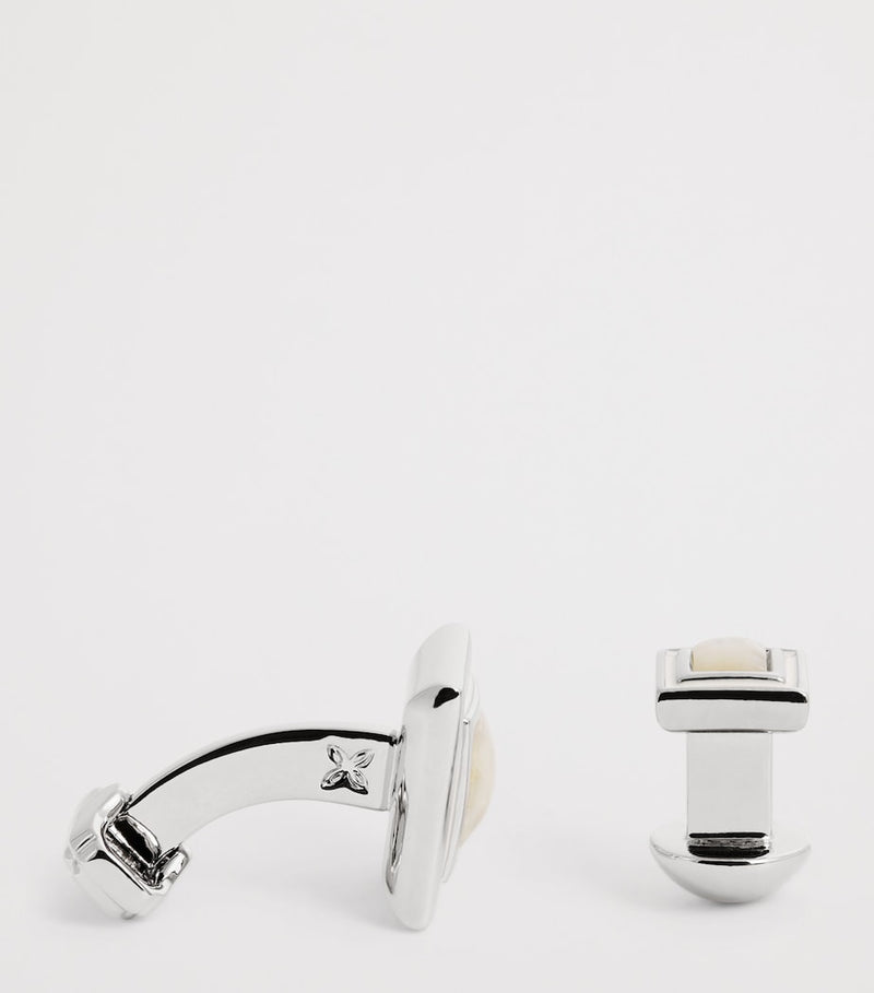 Tateossian Thompson mother-of-pearl mosaic cufflinks set - British product