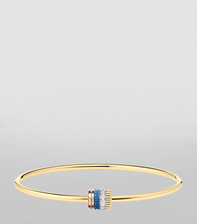 Boucheron Quatre Blue bangle 18k gold with denim Hyceram (British brand)