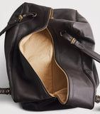 Eleventy leather duffel bag with adjustable straps, approx. 31.5 x 31.5 x 31 cm - British product