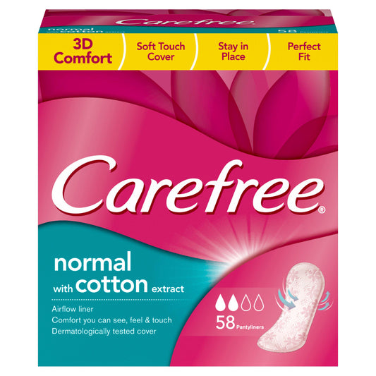 Carefree Normal with Cotton Extract 56 Pantyliners