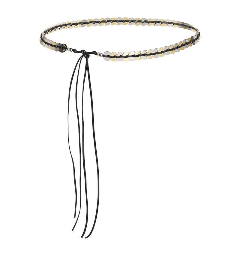 Sandro Paris leather jewellery belt with disc embellishments (British brand)