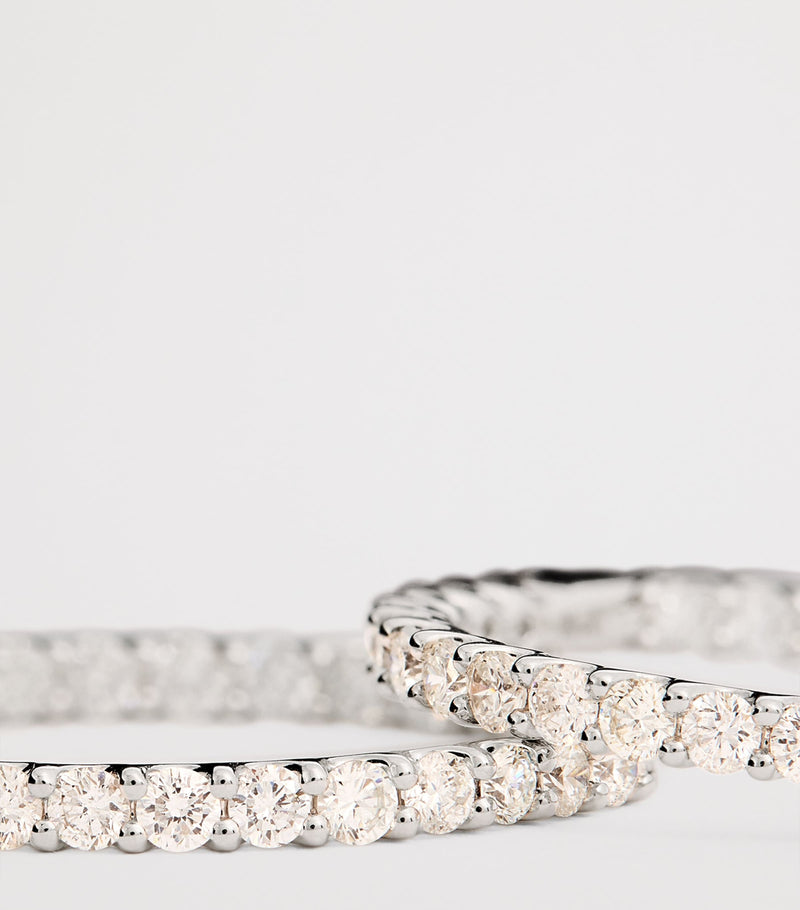 Harrods white gold diamond hoop earrings 2 carats (British brand)