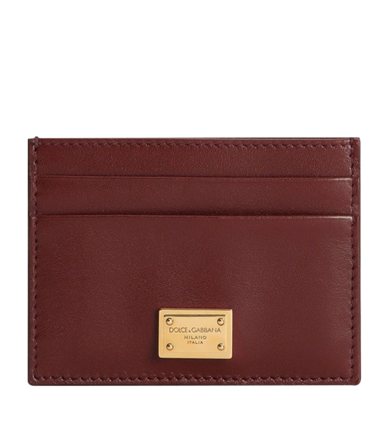 Dolce&Gabbana plongé calfskin card holder with gold-tone plate - British product