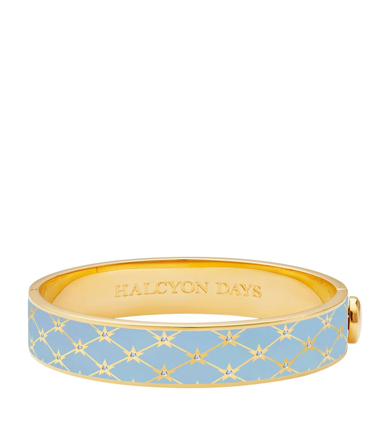 Halcyon Days gold-plated enamel star bangle - British product