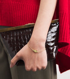 Jennifer Meyer mini evil eye bracelet in yellow gold with diamond, imported from the UK