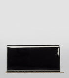 Jimmy Choo Emmie patent clutch bag with chain strap, UK version