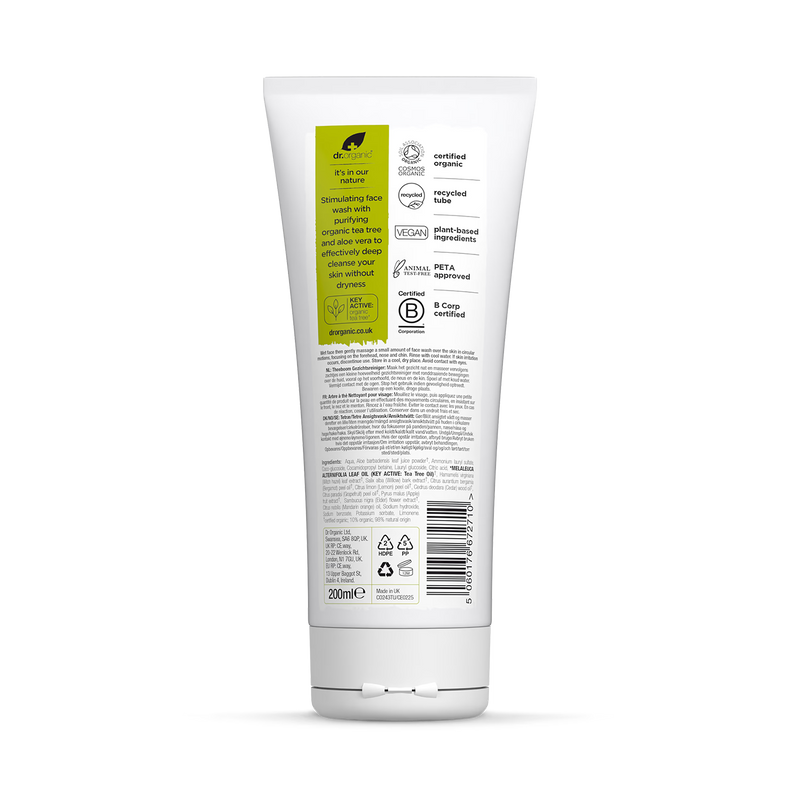 Dr Organic tea tree face wash 200ml - British product