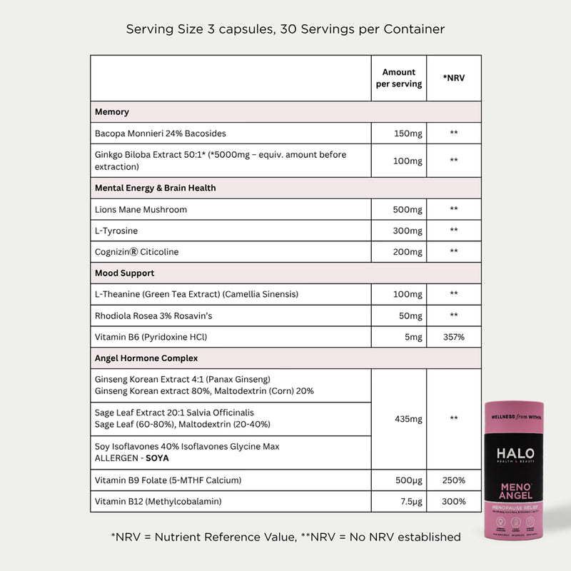 Halo Meno Angel menopause capsules 90 - British product
