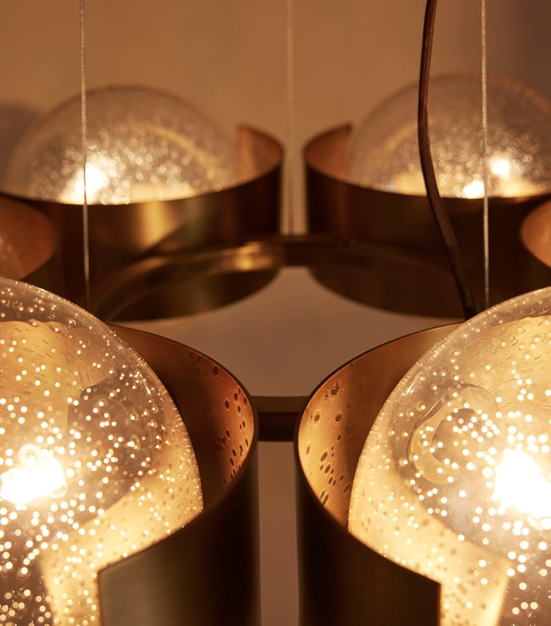 Soho Home Allis chandelier bubbled glass brass - British product
