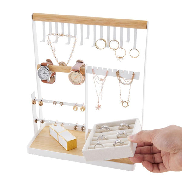 Livingandhome 3-tier jewelry display stand white, UK version