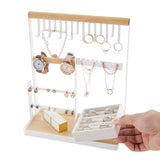 Livingandhome 3-tier jewelry display stand white, UK version