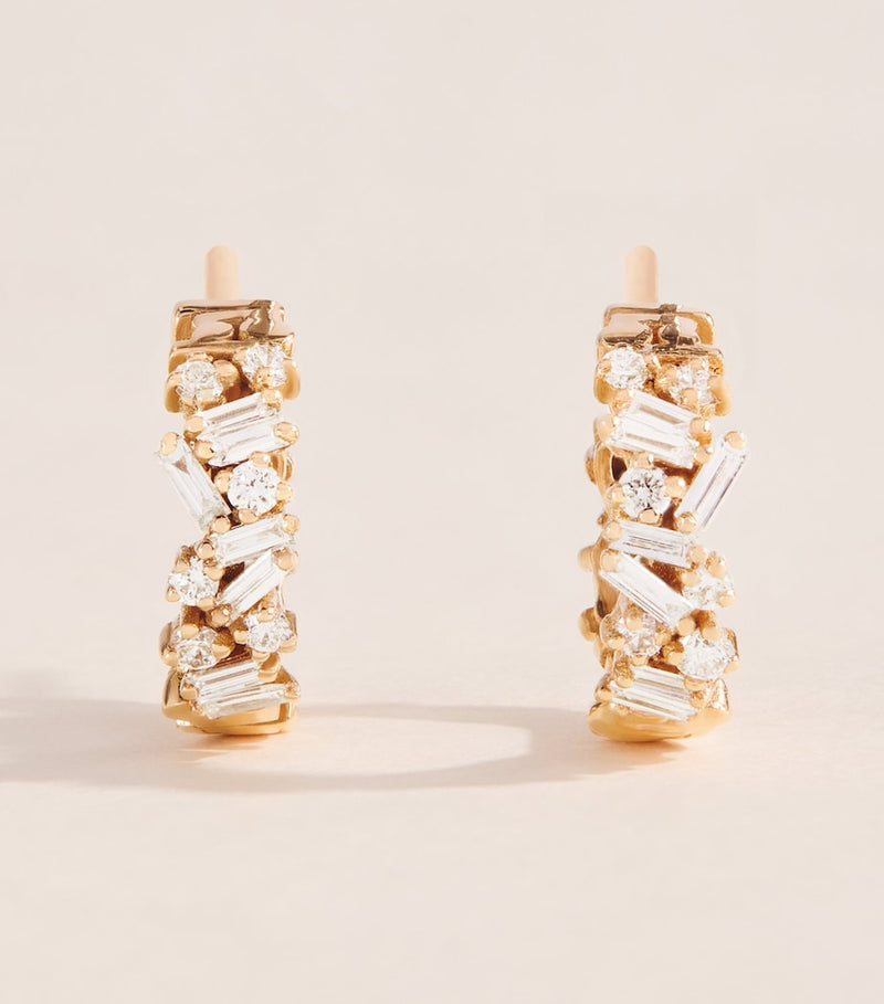 Suzanne Kalan rose gold diamond hoops - British product