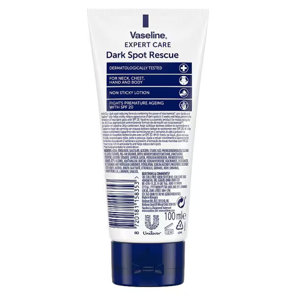 Vaseline Expert Hand and Body Lotion Dark Spot Rescue 100ml (British brand)