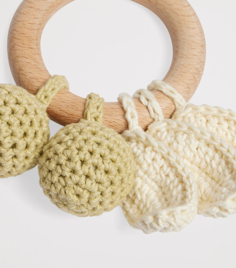 Bonpoint crocheted rattle toy, imported from the UK