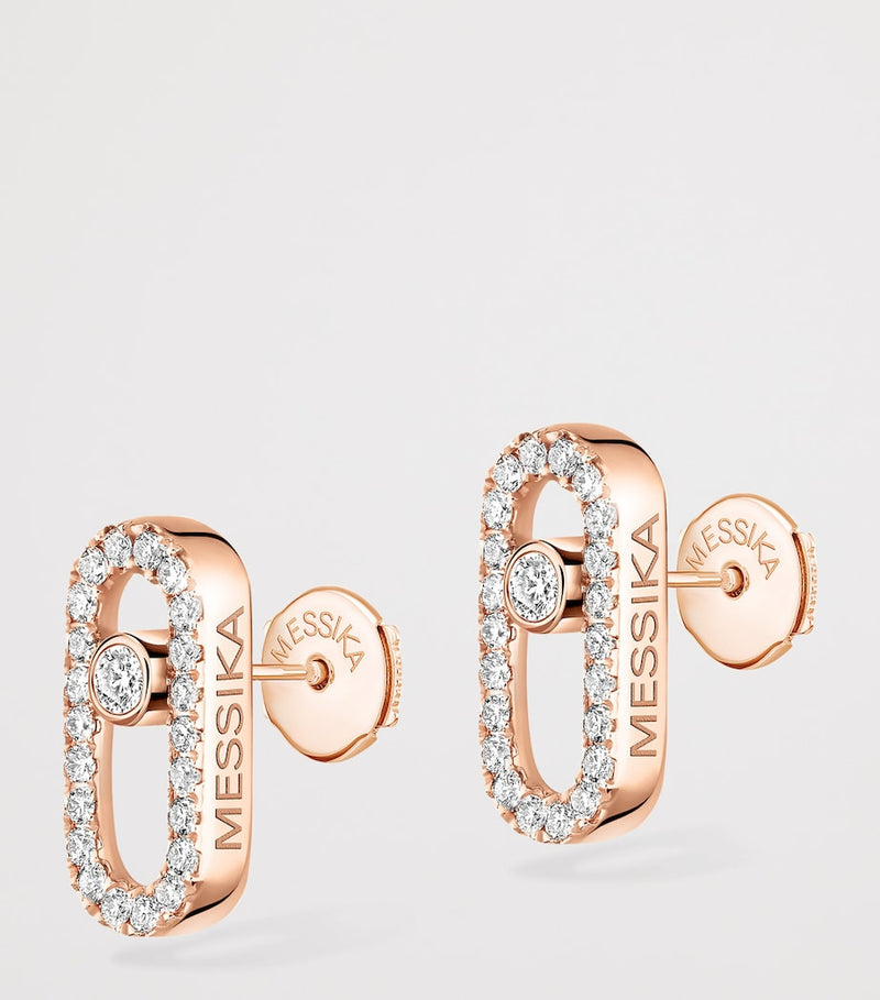 Messika Move Uno rose gold diamond stud earrings 0.16ct (British brand)