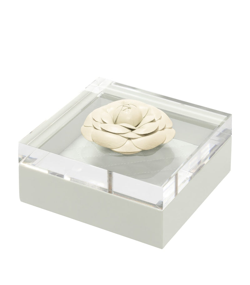 Riviere small quilted Febe Diamonds box 15x15x7cm, imported from the UK