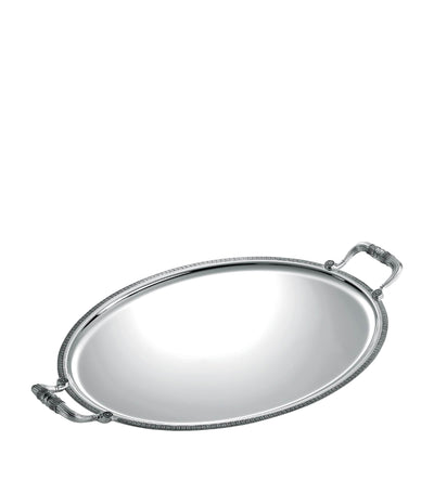 Harrods Christofle Silver-Plated Malmaison Oval Serving Tray 53cm x 42cm- Buy online at McGrocer
