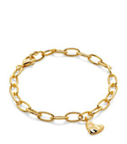 Monica Vinader gold vermeil heart charm bracelet, UK version