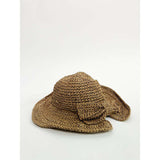 SVNX bowknot straw sun hat brown - British product
