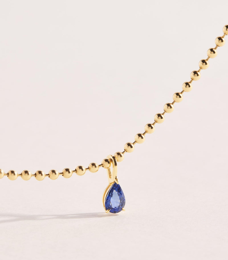 Anita Ko 18kt yellow gold sapphire pendant necklace - British product