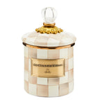 MacKenzie-Childs Demi Mocha Check canister (British brand)