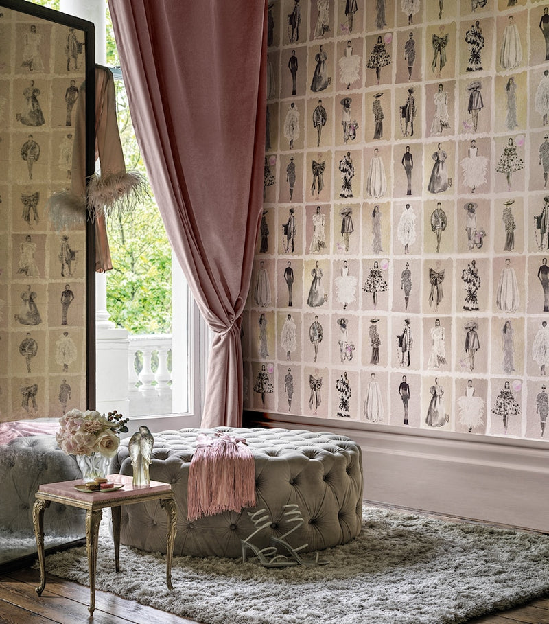 Cole & Son Harrods Couture Carousel wallpaper Blush Pearl, UK version