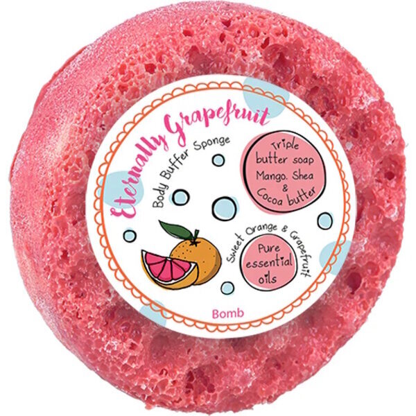 Bomb Cosmetics Body Buffer Soap Sponge Eternally Grapefruit - British product