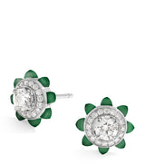 Harrods MARLI New York White Gold Diamond and Green Agate Tip-Top Earrings- Buy online at McGrocer