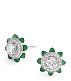 Marli New York Tip-Top earrings with diamonds and green agate, imported from the UK