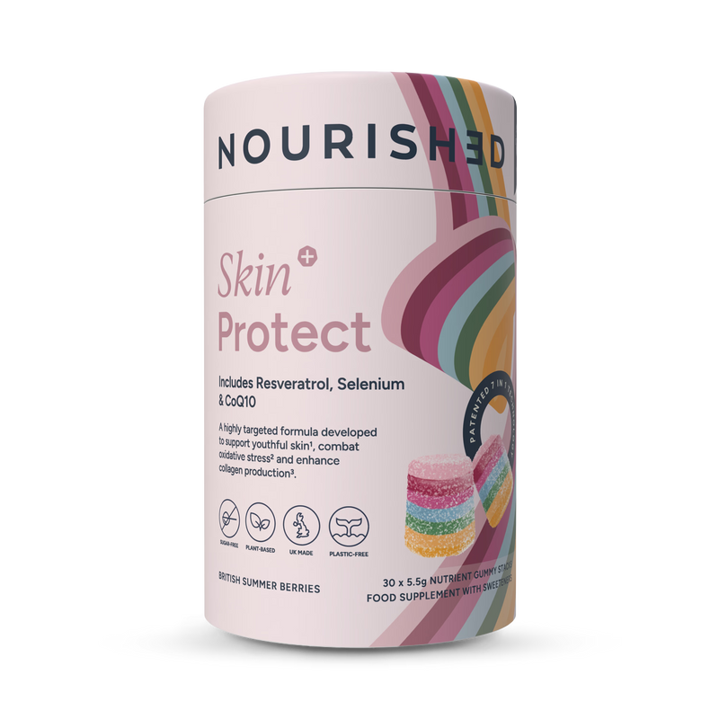 Nourished Skin+ Protect gummies 30 count, imported from the UK