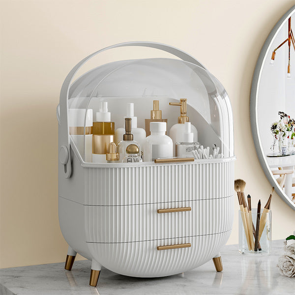 Livingandhome Dustproof Makeup Storage with Handle 37cm High, UK version