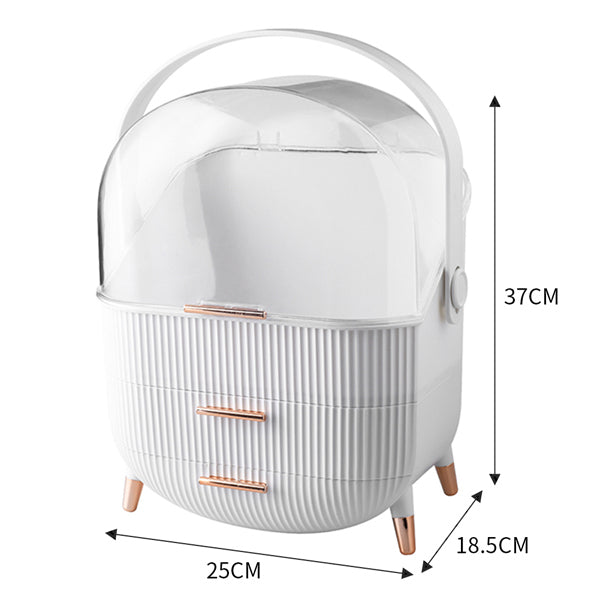 Livingandhome Dustproof Makeup Storage with Handle 37cm High, UK version