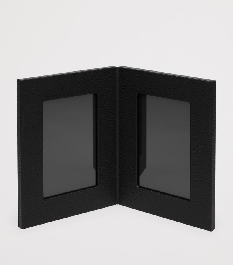 Smythson Calfskin Panama Double Frame 6 x 4 (British brand)