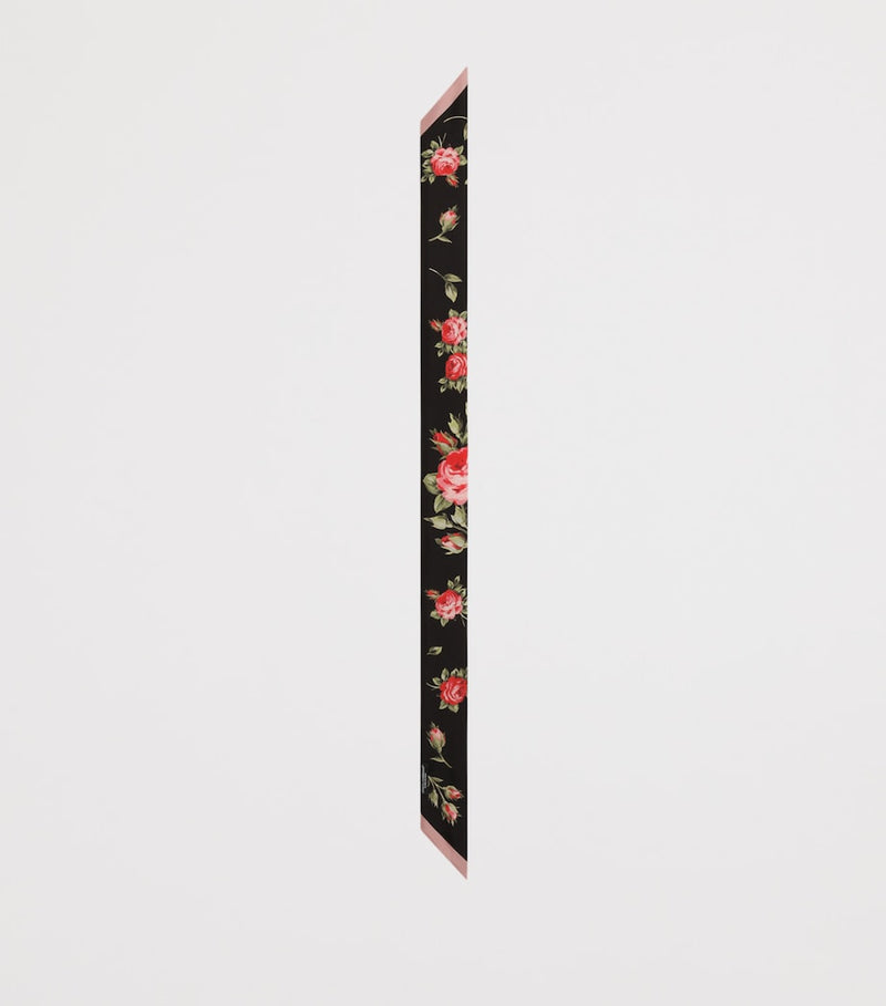 Dolce&Gabbana silk floral skinny scarf, imported from the UK