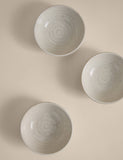 3pk Ceramic Ribbed Pinch Bowls