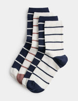 M&S Coloured Rib Stripe Ankle Socks 4 Pack (6 Small-7 Large)- Buy online at McGrocer