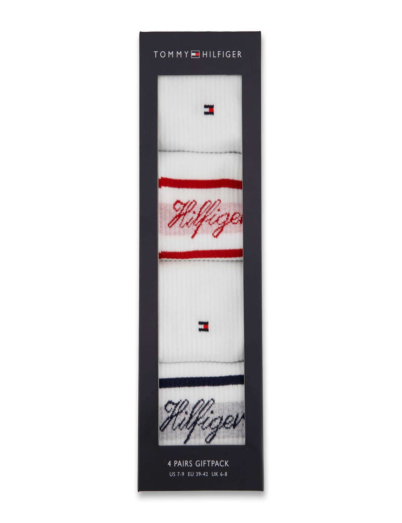 Tommy Hilfiger logo sports socks gift box 4 pack (British brand)