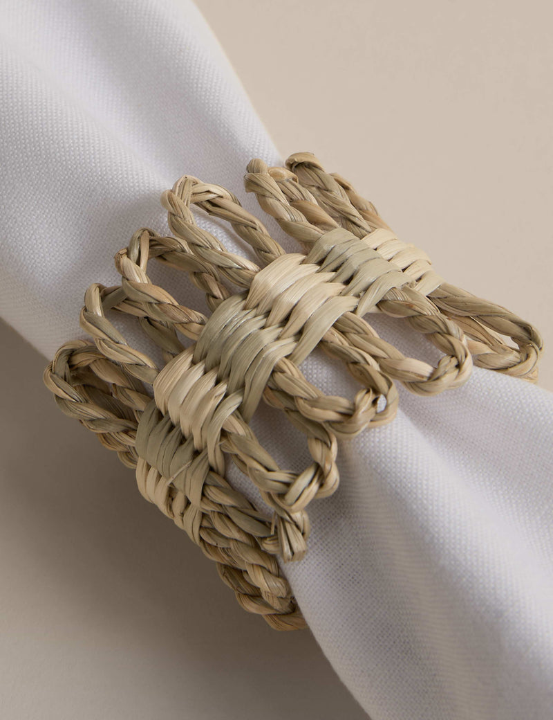 M&S rattan flower napkin rings, pack of 4, UK version