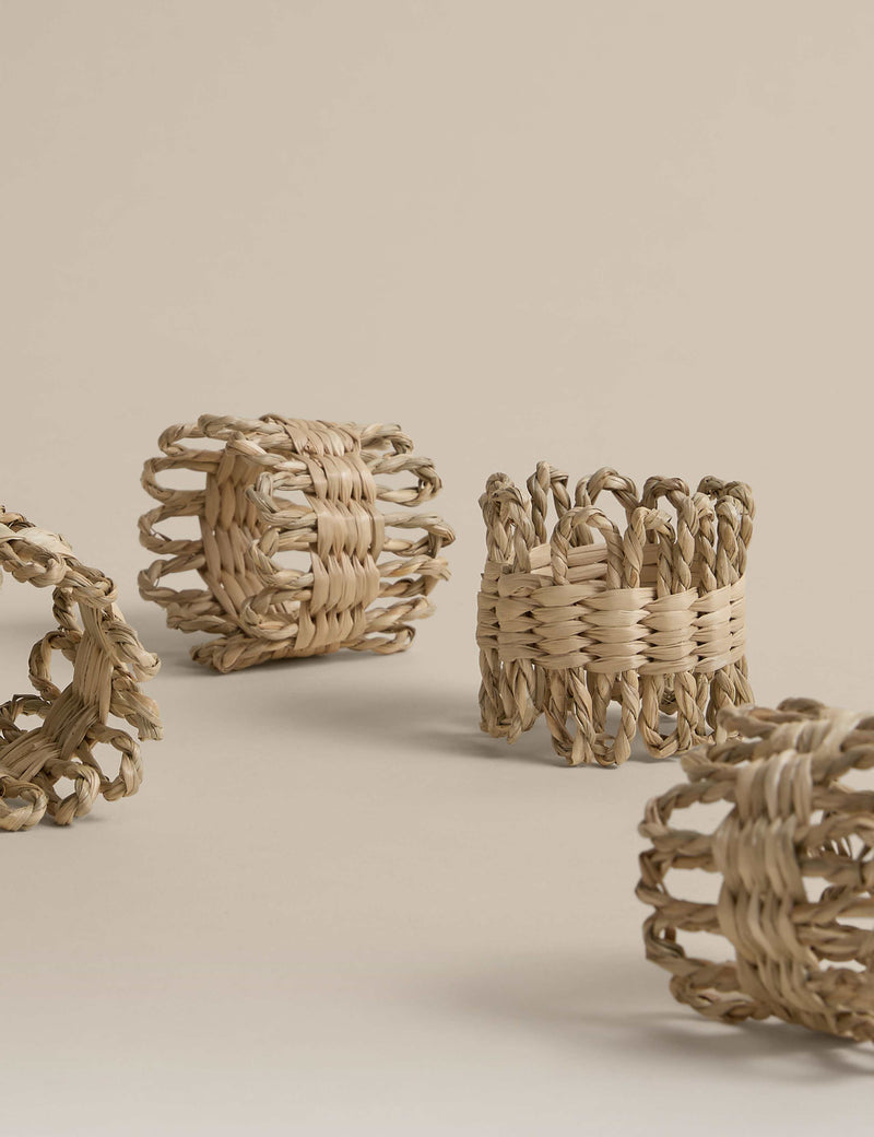 M&S rattan flower napkin rings, pack of 4, UK version