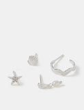 Accessorize sterling silver plated mixed earrings 4 pack, UK version