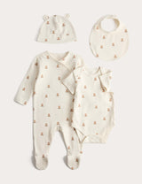 M&S Pure Cotton Bear Starter Set - 4 Piece Baby Gift Set (7lbs-9 Months)- Buy online at McGrocer