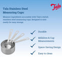 Tala 4-piece stainless steel measuring cups set, UK version